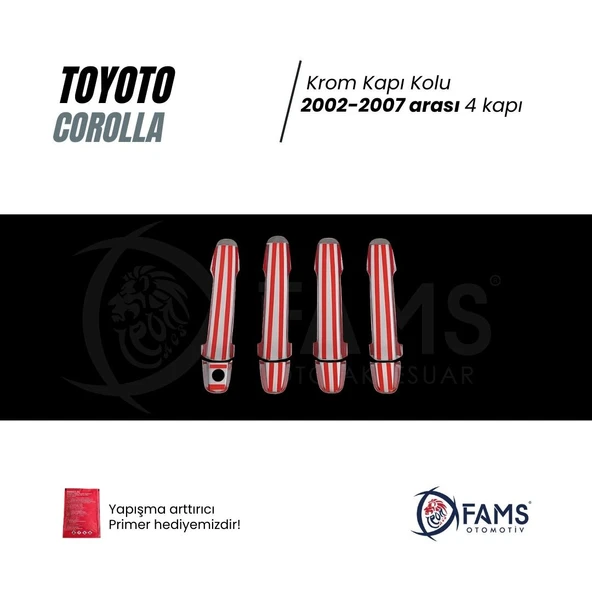 FAMS OTO AKSESUAR Toyota Corolla Krom Kapı Kolu 4 Kapı 2002-2007 P. Çelik - Resim 4