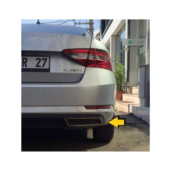 FAMS OTO AKSESUAR Skoda Super B Krom Difüzör Egzoz Çıkışı 2015 Üzeri P. Çelik