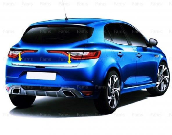 FAMS OTO AKSESUAR Renault Megane 4 HB  Krom Bagaj Alt Çıtası 2015 Üzeri P. Çelik