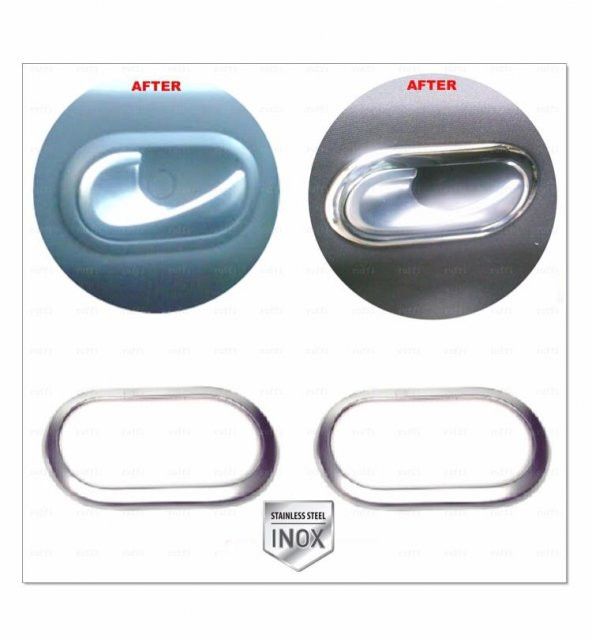 FAMS OTO AKSESUAR Renault Megane 2 CC krom iç kapı kolu çerçeve 2 kapı 2002-2009 P.ÇELİK - 1