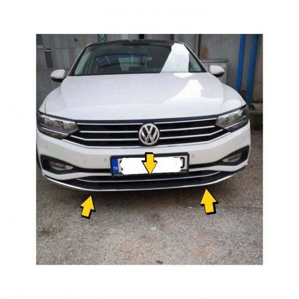 FAMS OTO AKSESUAR VW Passat 3C B8,5 Krom Ön Tampon Alt Çıta 3 prç. 2019 > P.ÇELİK ürün görseli