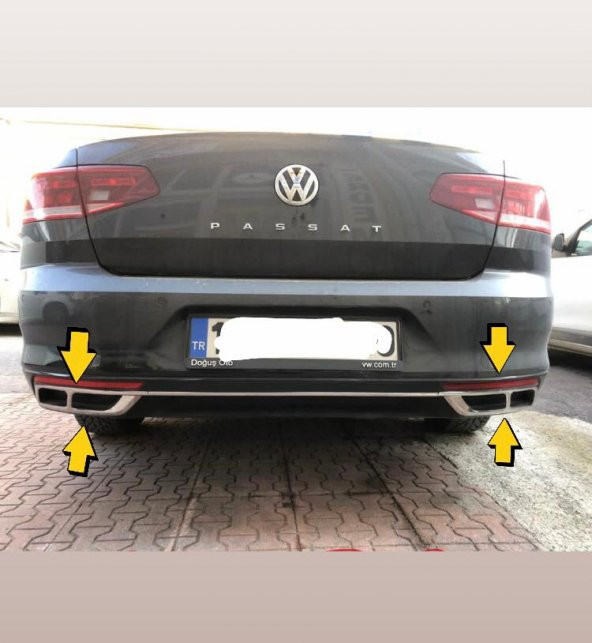 FAMS OTO AKSESUAR VW Passat 3C B8,5 Krom Egzoz Çerçevesi 3 prç. 2019 > P.ÇELİK - Resim 2