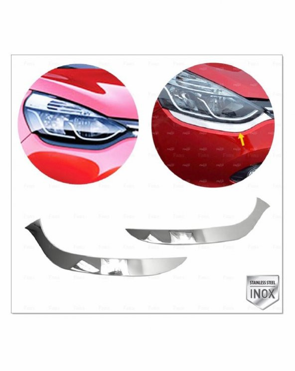 FAMS OTO AKSESUAR Renault Clio 4 HB Krom Far Kaşı 2 Prç. 2012-2016  P.Çelik