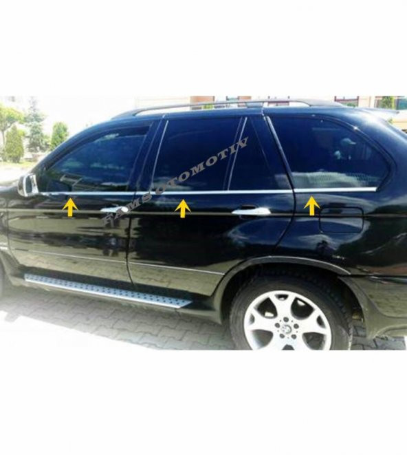 FAMS OTO AKSESUAR BMW X5 Krom Cam Çıtası 6 prç. 1999-2007 P. Çelik