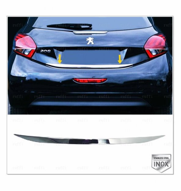 FAMS OTO AKSESUAR Peugeot 208 Krom Bagaj Alt Çıtası 2012 Üzeri P.Çelik