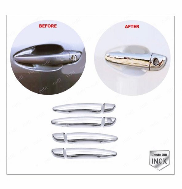 FAMS OTO AKSESUAR Peugeot 308  Krom Kapı Kolu 4 Kapı 2013 üzeri P.Çelik ürün görseli