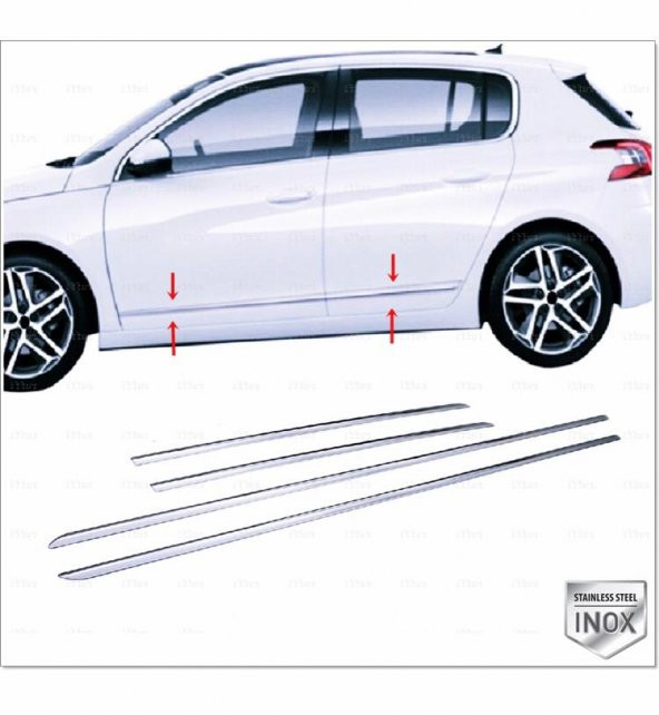 FAMS OTO AKSESUAR Peugeot 308  Krom Yan Kapı Çıtası 4 kapı 2014 üzeri P.Çelik