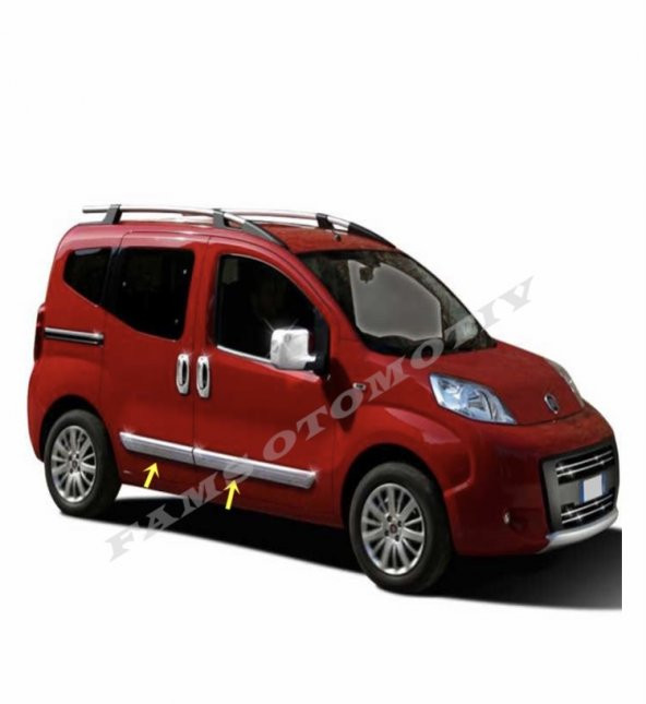 FAMS OTO AKSESUAR Peugeot Bipper Krom Yan Kapı Çıtası 4 prç. 2008 Üzeri P. Çelik