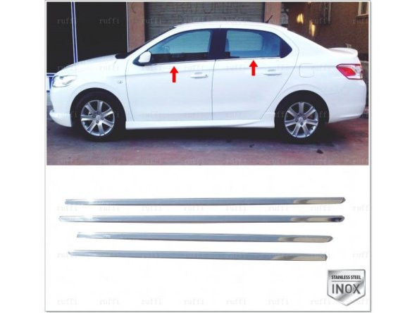 FAMS OTO AKSESUAR Peugeot 301 Krom Cam Çıtası 4 prç. 2012 Üzeri P. Çelik