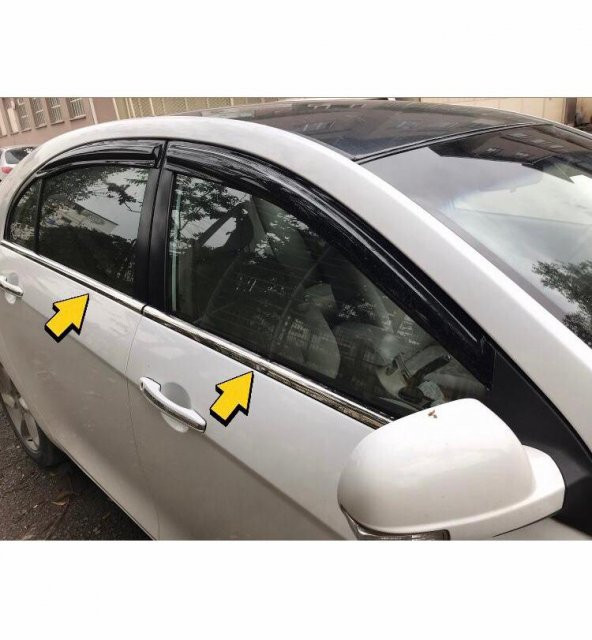 FAMS OTO AKSESUAR Geely Emgrand  HB/SEDAN Krom Cam Çıtası 4 prç. 2011-2013 arası Paslanmaz Çelik