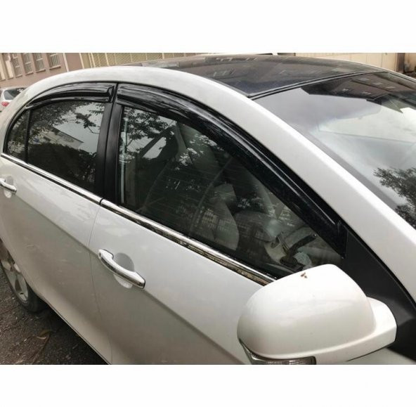 FAMS OTO AKSESUAR Geely Emgrand  HB/SEDAN Krom Cam Çıtası 4 prç. 2011-2013 arası Paslanmaz Çelik - 2