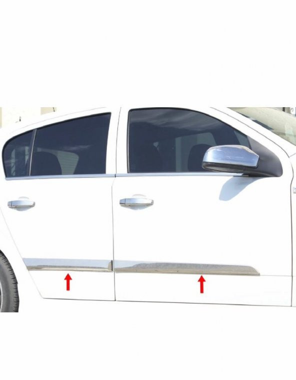 FAMS OTO AKSESUAR Opel Astra H Krom Yan Kapı Çıtası 4 prç. 2004-2010 P. Çelik (HB)