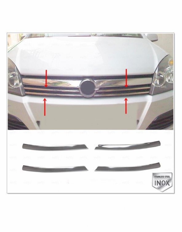 FAMS OTO AKSESUAR Opel Astra H Krom Ön Panjur 4 prç. 2004-2010 Arası P. Çelik ürün görseli