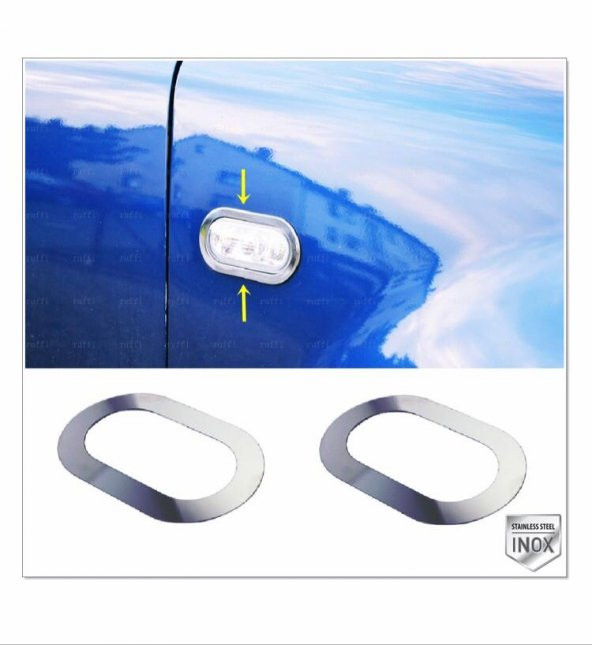 FAMS OTO AKSESUAR Nissan Micra Krom Sinyal Çerçeve 2 parça 2003-2010 Arası Paslanmaz Çelik - 1