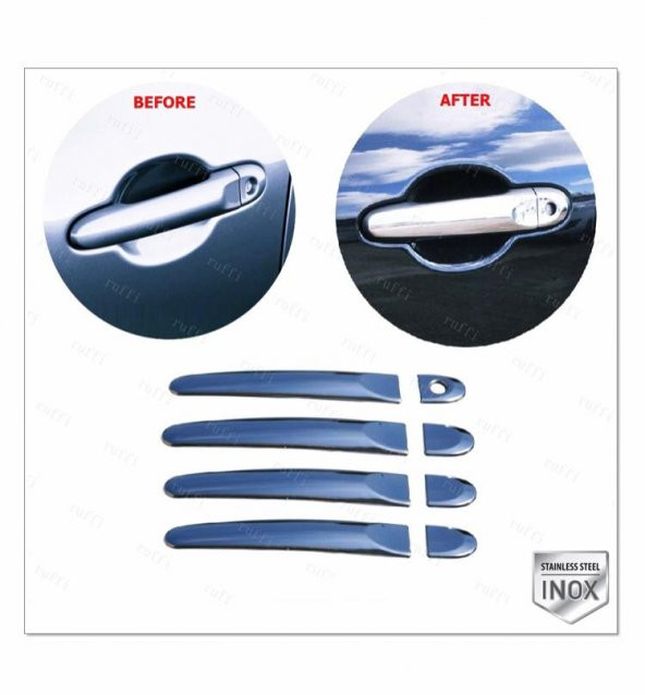 FAMS OTO AKSESUAR Nissan Micra Krom Kapı Kolu 4 kapı 2010-2016 arası PASLANMAZ ÇELİK ürün görseli