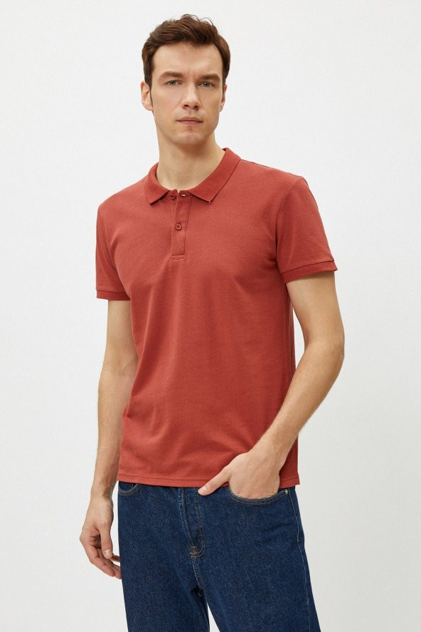 Erkek Sarı Polo Yaka T-Shirt Basic Kisa Kollu Pamuklu - 10