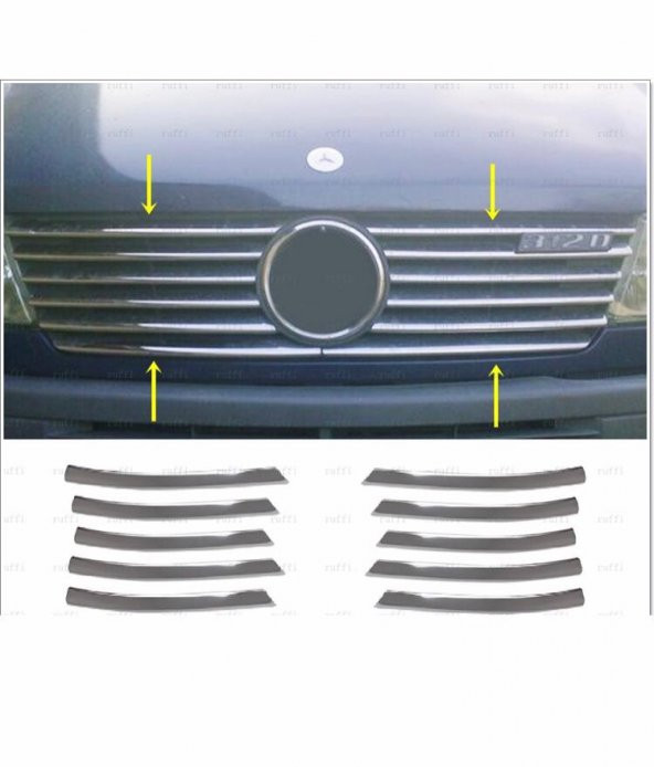 FAMS OTO AKSESUAR Mercedes Sprinter W901 Krom Ön Panjur 12 prç. 1998-2000 P. Çelik - 1