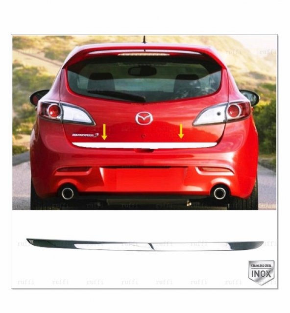 FAMS OTO AKSESUAR Mazda 3 HB Krom Bagaj Alt Çıtası 2008-2014 ARASI P.Çelik - 1