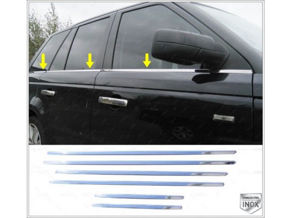 FAMS OTO AKSESUAR Land Range Rover 3 L322 Krom Cam Çıtası 6 parça 2002-2012 arası Paslanmaz Çelik