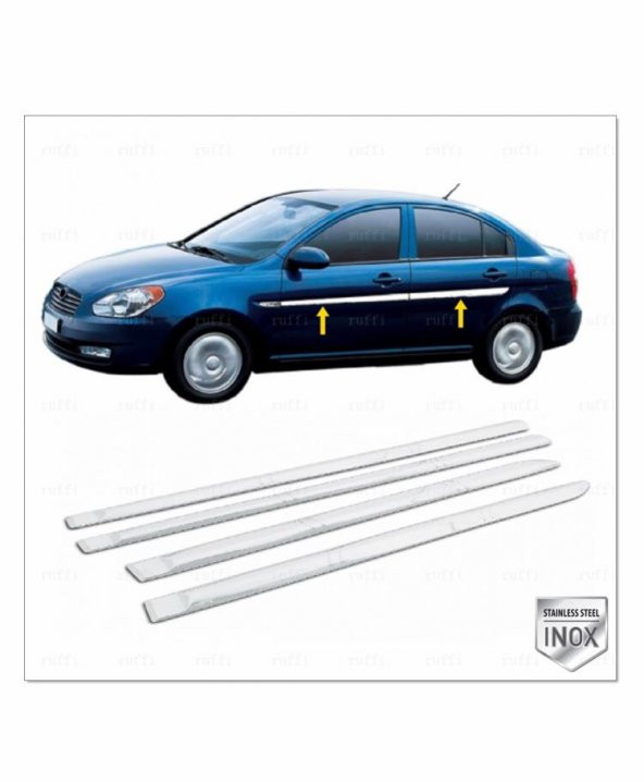FAMS OTO AKSESUAR Hyundai Accent Era Krom Yan Kapı Çıtası 4 Kapı 2005 Üzeri P.Çelik - 1