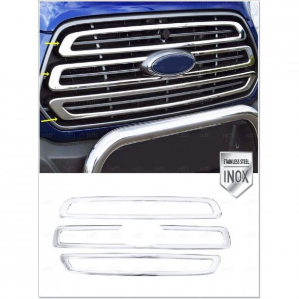 FAMS OTO AKSESUAR Ford Transit Krom Ön Panjur 3 parça 2014 ve üzeri Paslanmaz Çelik