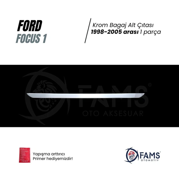 FAMS OTO AKSESUAR Ford Focus 1 Krom Bagaj Alt Çıtası 1998-2005 Arası P.Çelik  (SEDAN) - Resim 2