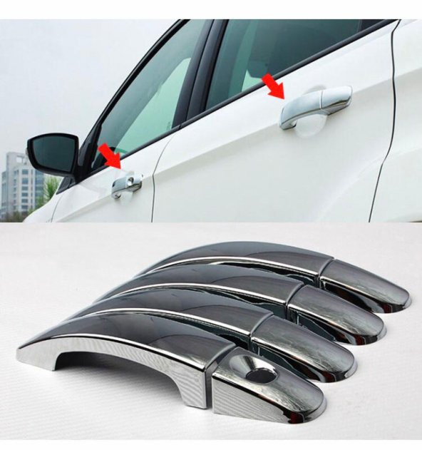 FAMS OTO AKSESUAR Ford Focus Krom Kapı Kolu 4 Kapı 2005-2018 Arası Paslanmaz Çelik ürün görseli