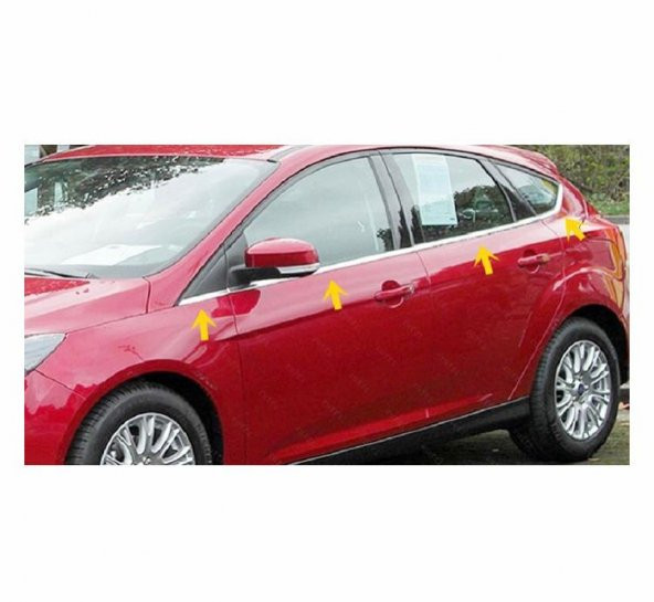FAMS OTO AKSESUAR Ford Focus 3 Krom Cam Çıtası 8 prç. 2010-2018 Arası P. Çelik (HB) - 2