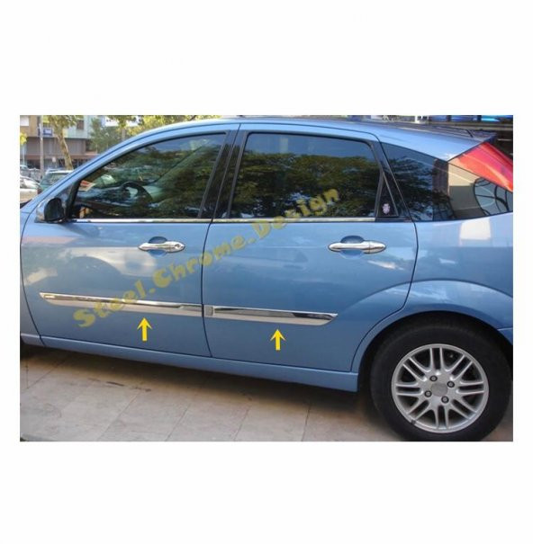 FAMS OTO AKSESUAR Ford Focus 1 Krom Yan Kapı Çıta 4 kapı 1998-2005 P.Çelik HB-SEDAN