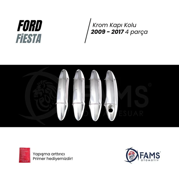 Ford Fiesta Krom Kapı Kolu 4 Kapı 2009-2017 Arası Paslanmaz Çelik - Resim 2