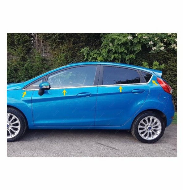FAMS OTO AKSESUAR Ford Fiesta Krom Cam Çıtası 8 prç. 2008-2017 Arası P.Çelik