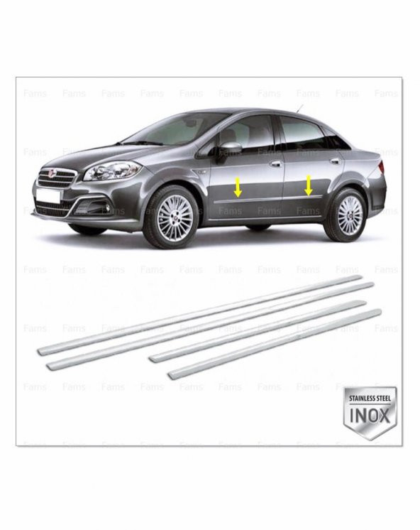 FAMS OTO AKSESUAR Fiat Linea Krom Yan Kapı Çıtası 4 Kapı 2007 Üzeri P. Çelik