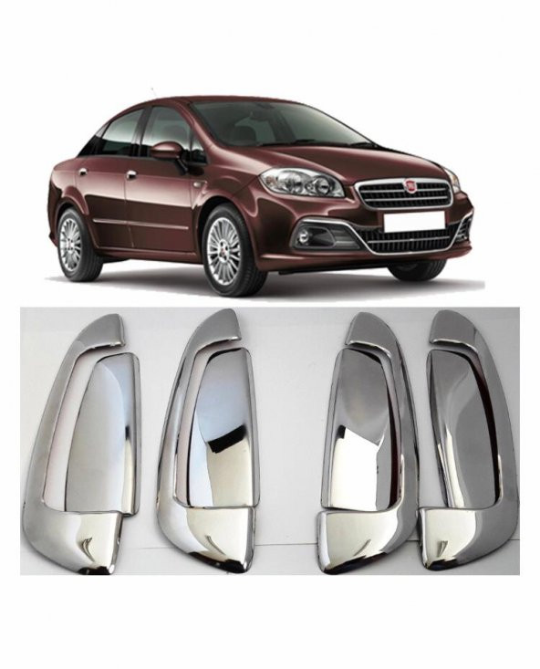 FAMS OTO AKSESUAR Fiat Linea Krom Kapı Kolu 4 Kapı 8 Parça 2007 ve üzeri Paslanmaz Çelik (Çerçeveli) - 1