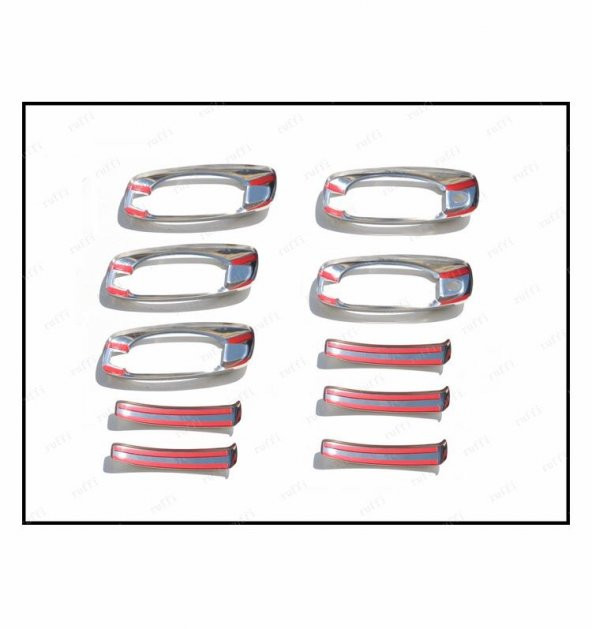 FAMS OTO AKSESUAR Fiat Fiorino Krom Kapı Kolu+Çerçeve 5 Kapı 10 Parça 2008 Üzeri P.ÇELİK - 3