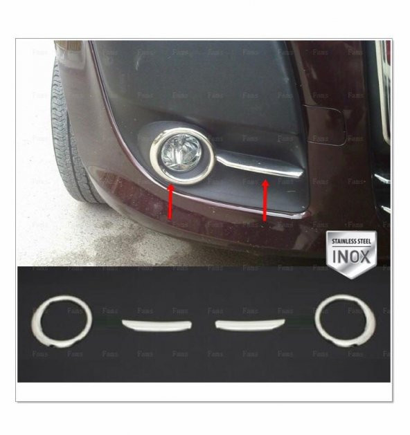 FAMS OTO AKSESUAR Fiat DOBLO Krom Sis Çerçeve + Kaş 4 prç P.ÇELİK 2010-2015 ARASI