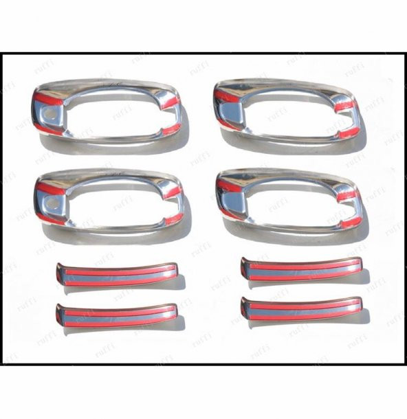 FAMS OTO AKSESUAR Fiat Ducato Krom Kapı Kolu+Çerçeve 4 kapı 8 Parça 2006 ve üzeri Paslanmaz Çelik - Resim 5