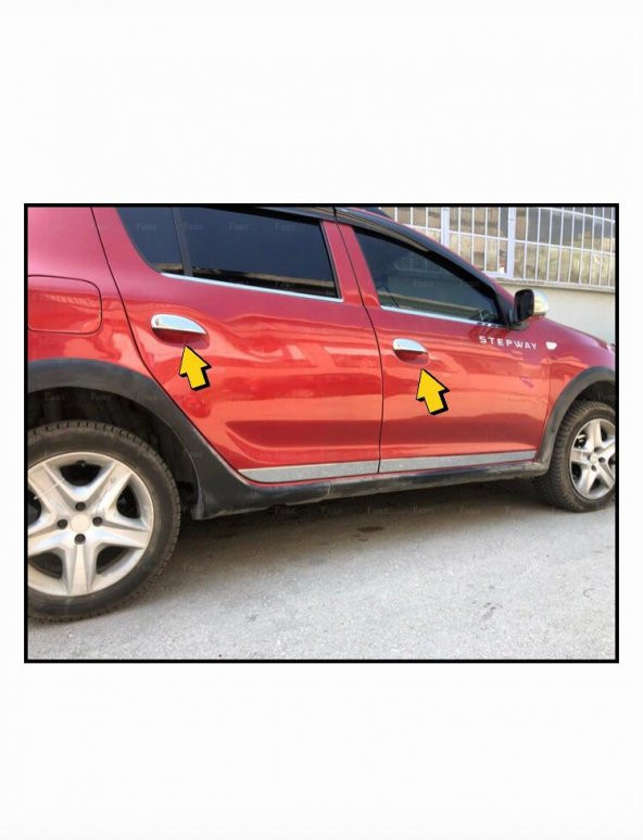 FAMS OTO AKSESUAR Dacia Sandero Stepway Krom Kapı Kolu 4 Kapı 2012 Üzeri PASLANMAZ ÇELİK