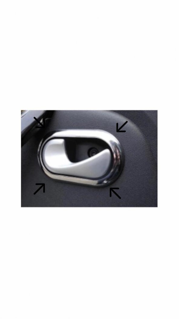 FAMS OTO AKSESUAR Dacia Logan MCV Krom İç Kapı Kolu Çerçeve 4prç. 2005-2012 P.Çelik - 1