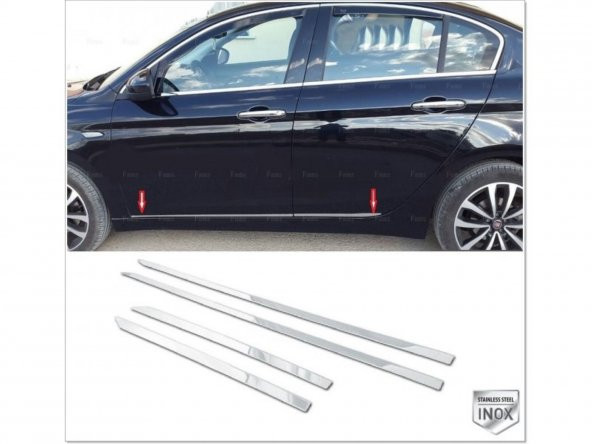 FAMS OTO AKSESUAR Fiat EGEA Krom Yan Kapı Çıtası 4 Kapı 2015 ve üzeri Paslanmaz Çelik