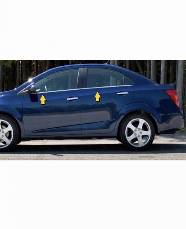 FAMS OTO AKSESUAR Chevrolet Aveo SEDAN Krom Cam Çıtası 4 parça P.ÇELİK 2005-2011