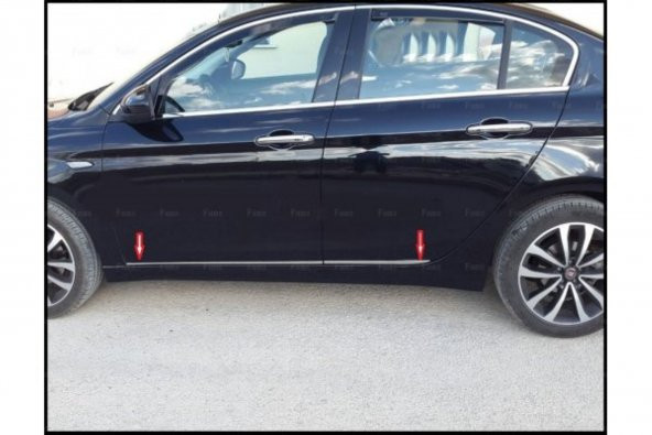 FAMS OTO AKSESUAR Fiat EGEA Krom Yan Kapı Çıtası 4 Kapı 2015 ve üzeri Paslanmaz Çelik - 2