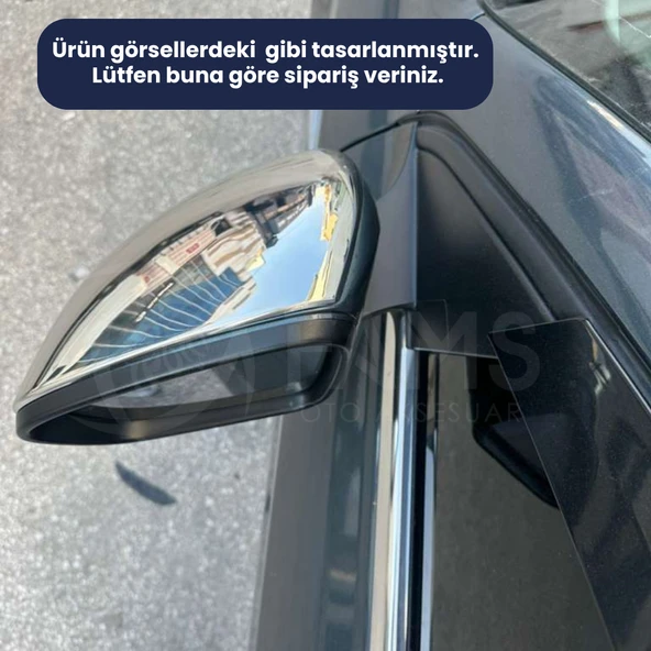 FAMS OTO AKSESUAR Fiat EGEA Krom Ayna Kapağı 2 parça PASLANMAZ ÇELİK 2015 üzeri - Resim 4