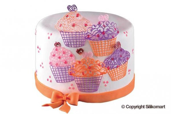 SİLİKON DANTEL ŞABLON(CUPCAKE) - 2