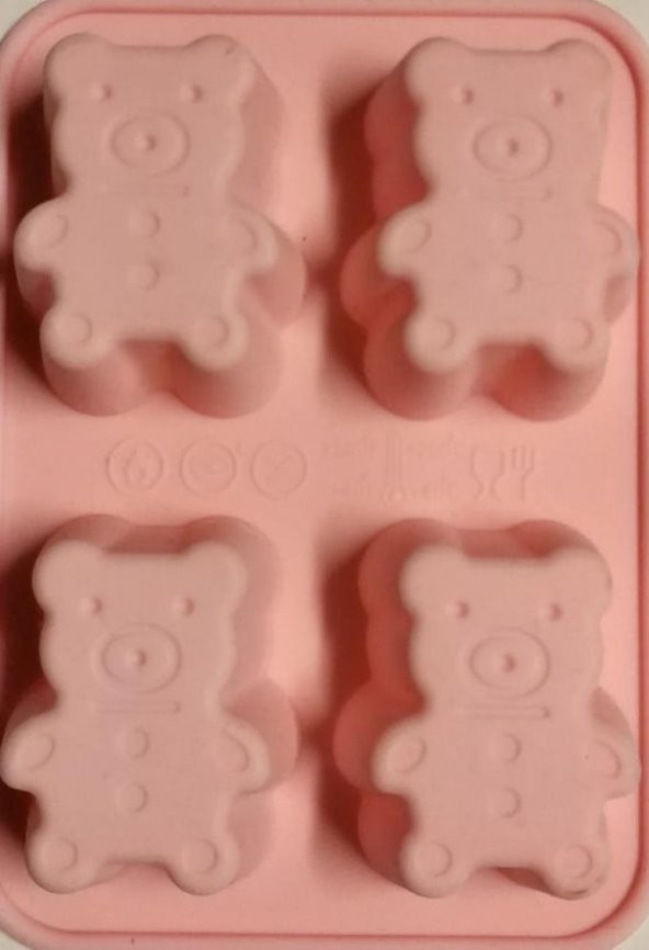 SİLİKON KEK KALIBI MİNİ 4 LÜ AYICIK