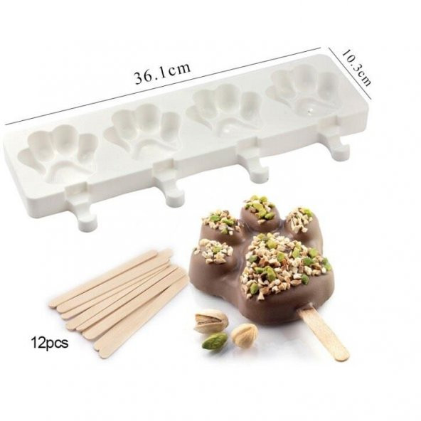 SİLİKON PATİ DONDURMA KALIBI GEL06/B - 2