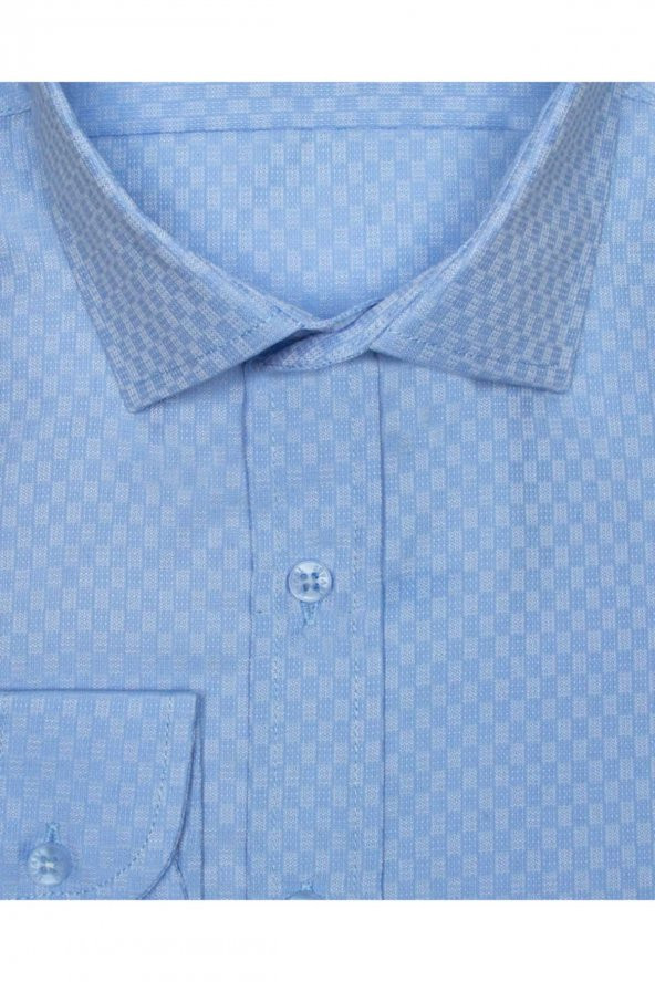 Slim Fit Armür Desenli Erkek Gömlek - 2