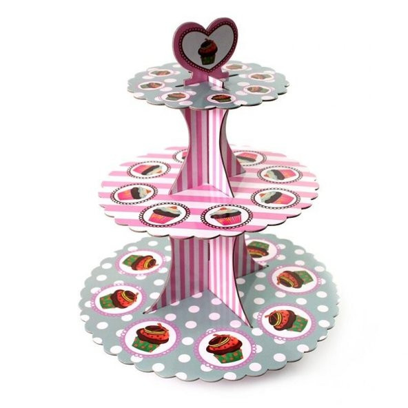 STAND 3 KATLI KARTON CUPCAKE DESENLİ
