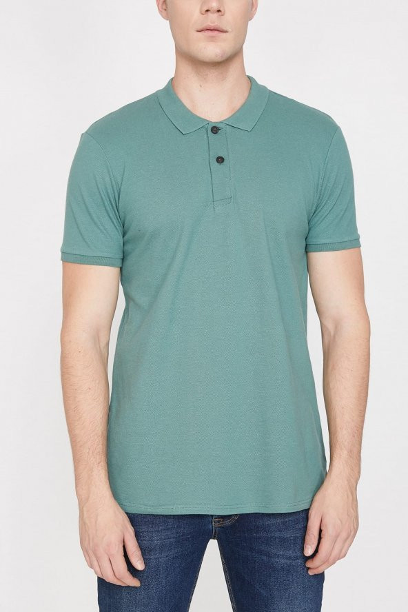 Erkek Mavi Polo Yaka T-Shirt 9YAM12133LK - 2