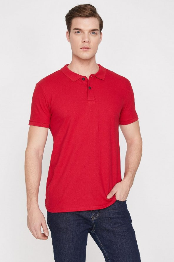 Erkek Mavi Polo Yaka T-Shirt 9YAM12133LK - 4