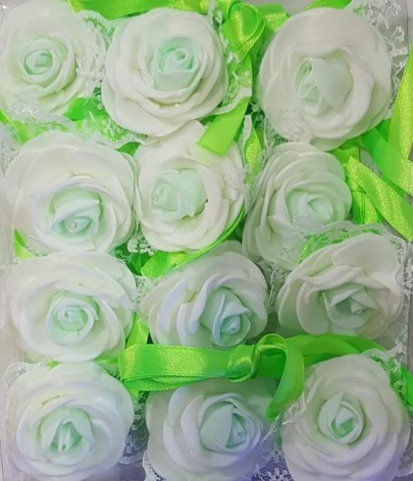 NEDİME BİLEKLİĞİ GÜLLÜ YEŞİL BEYAZ 12 AD ürün görseli